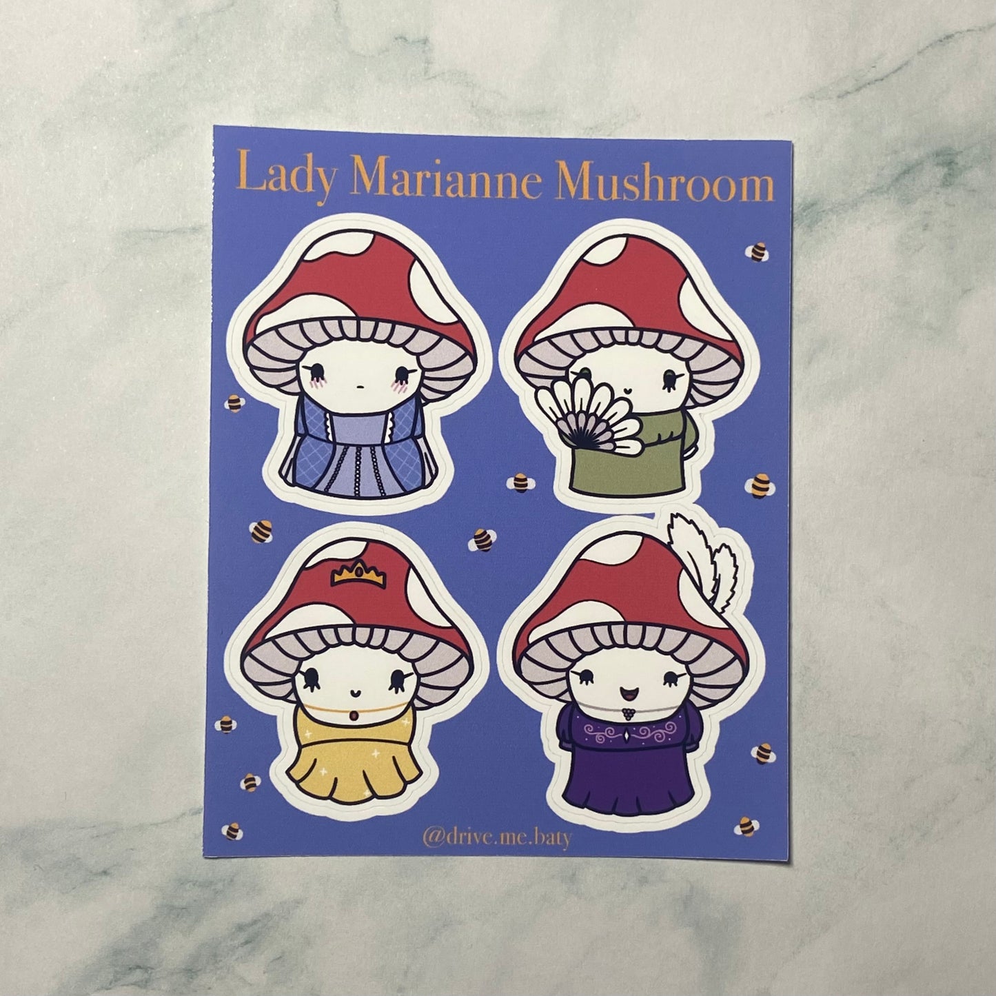 Lady Marianne Mushroom sticker sheet