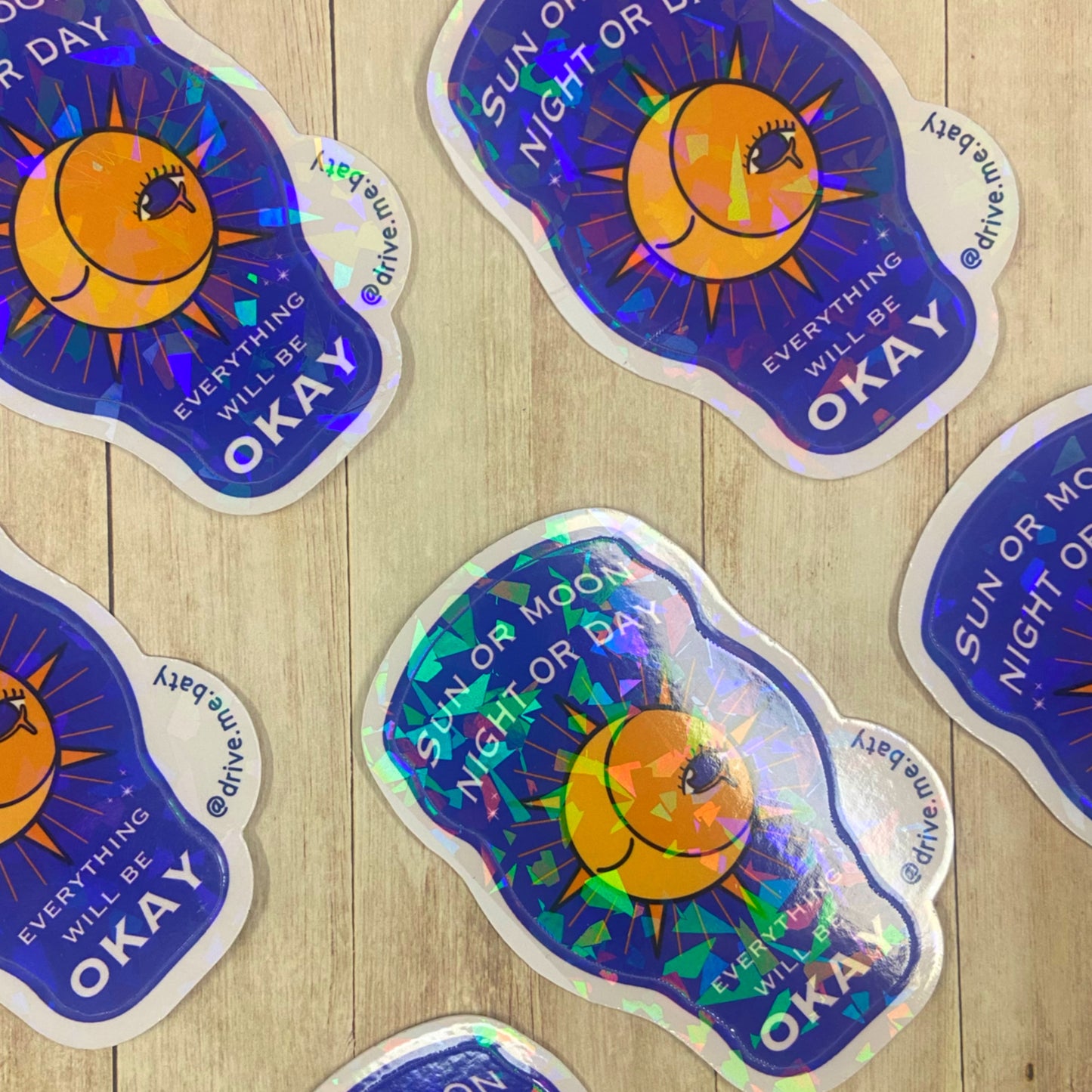 Golden Wishes ‘everything will be okay’ holographic sticker