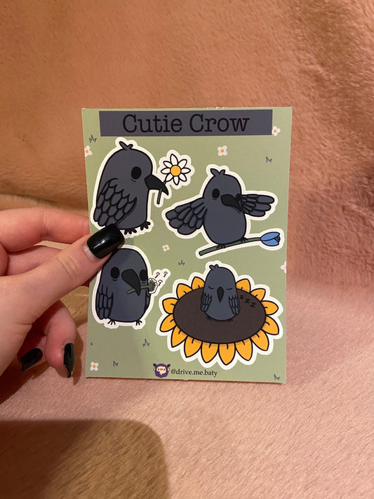 Cutie Crow matt vinyl sticker sheet