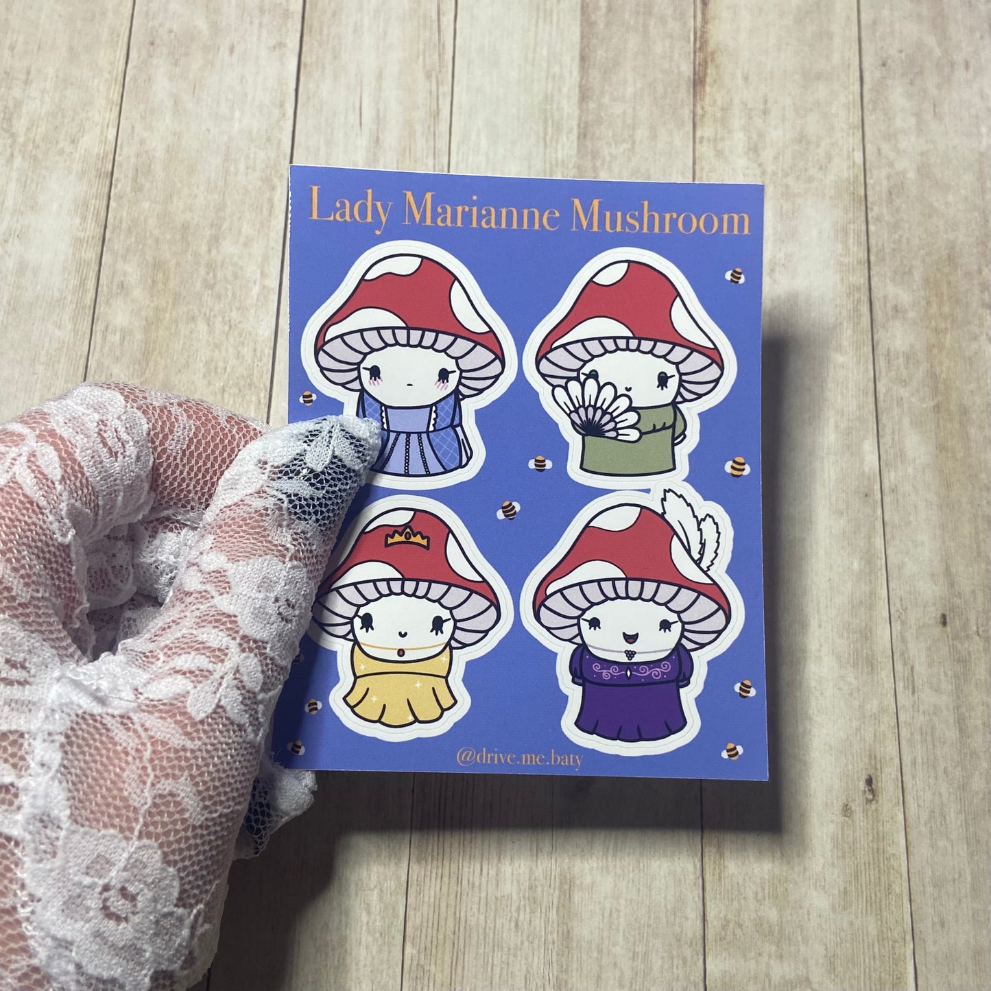 Lady Marianne Mushroom sticker sheet