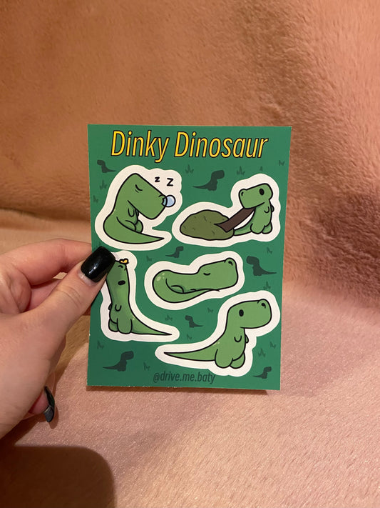 Dinky Dinosaur matt vinyl sticker sheet