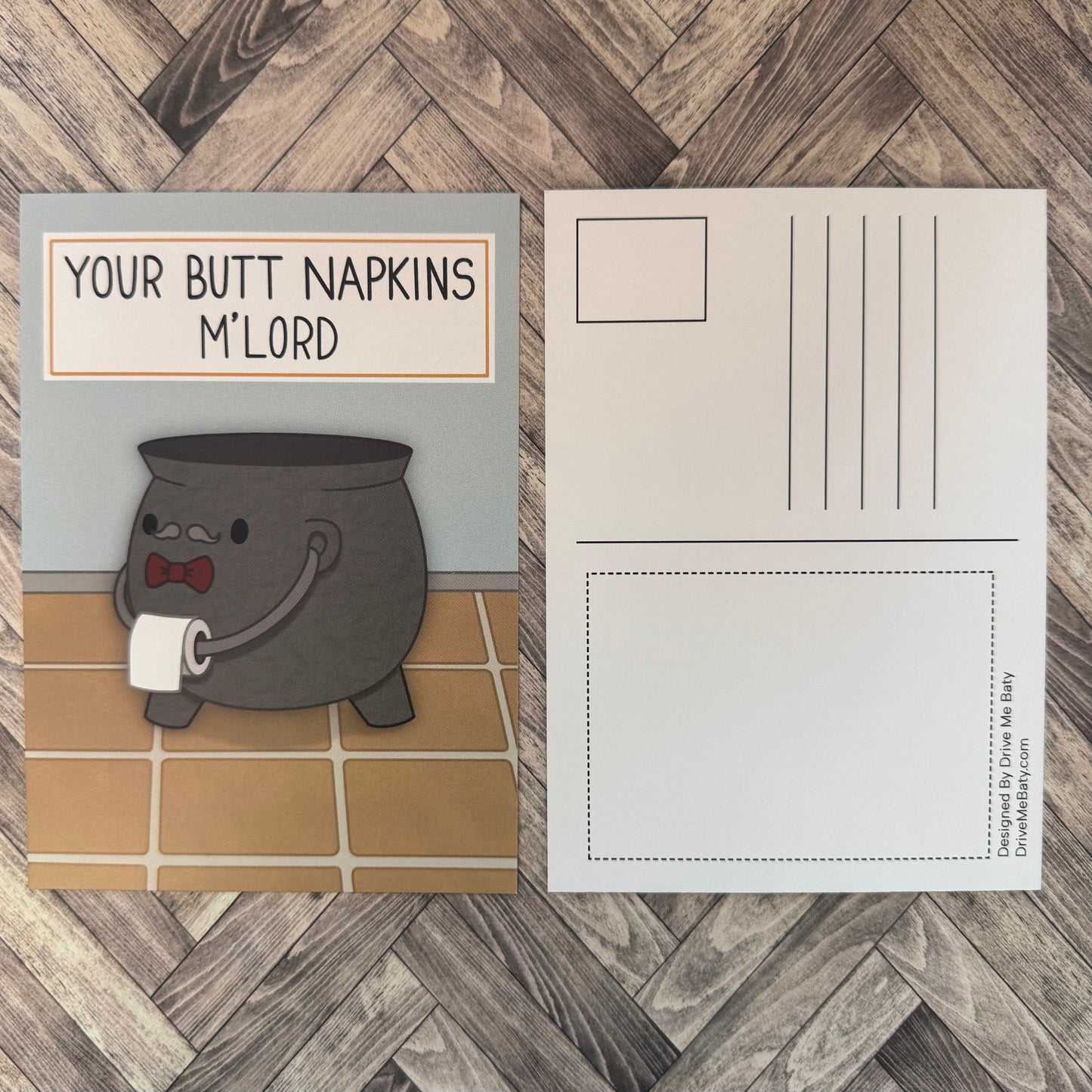 Gentle Cauldron ‘Your Butt Napkins, M’Lord’ Gentleman Cauldron Postcard