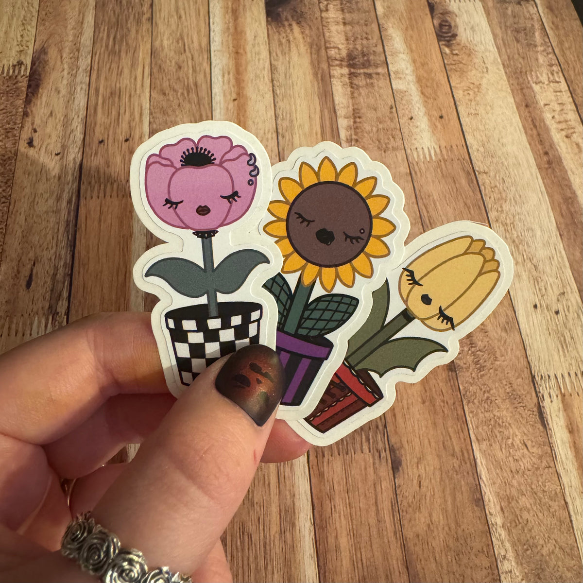 Poser Posies, Gothic Flowers, Matt vinyl sticker pack