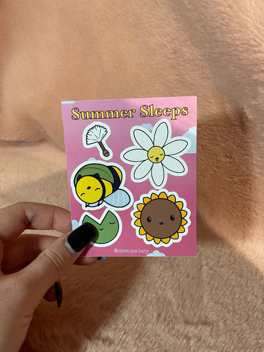 Summer Sleeps matt vinyl sticker sheet