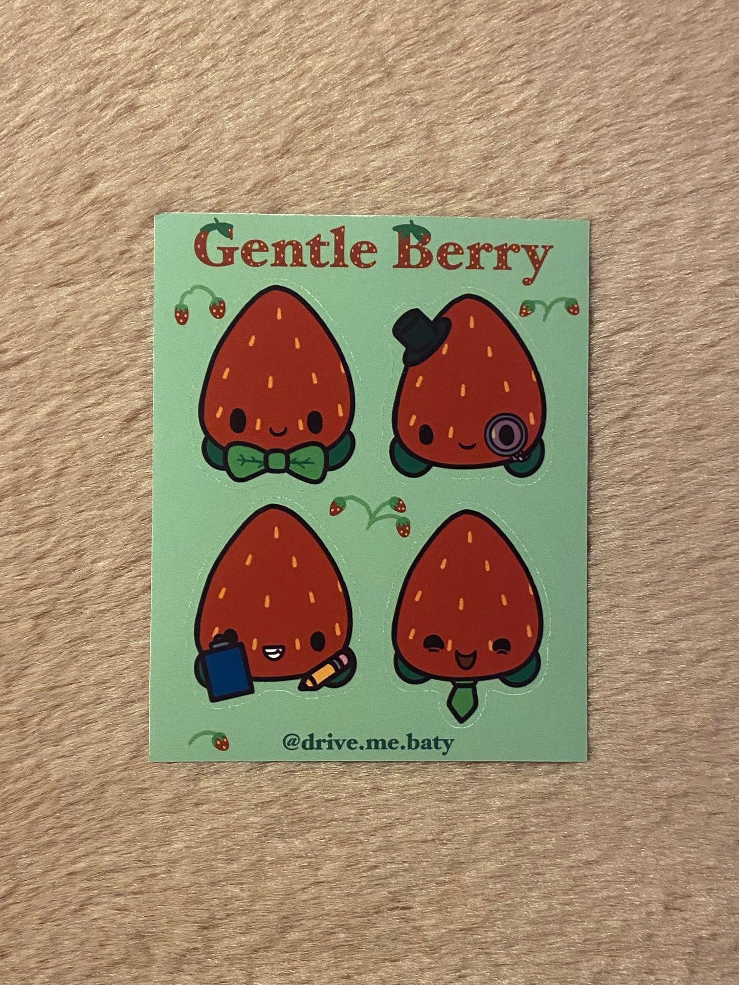 Gentle Berry matt vinyl sticker sheet