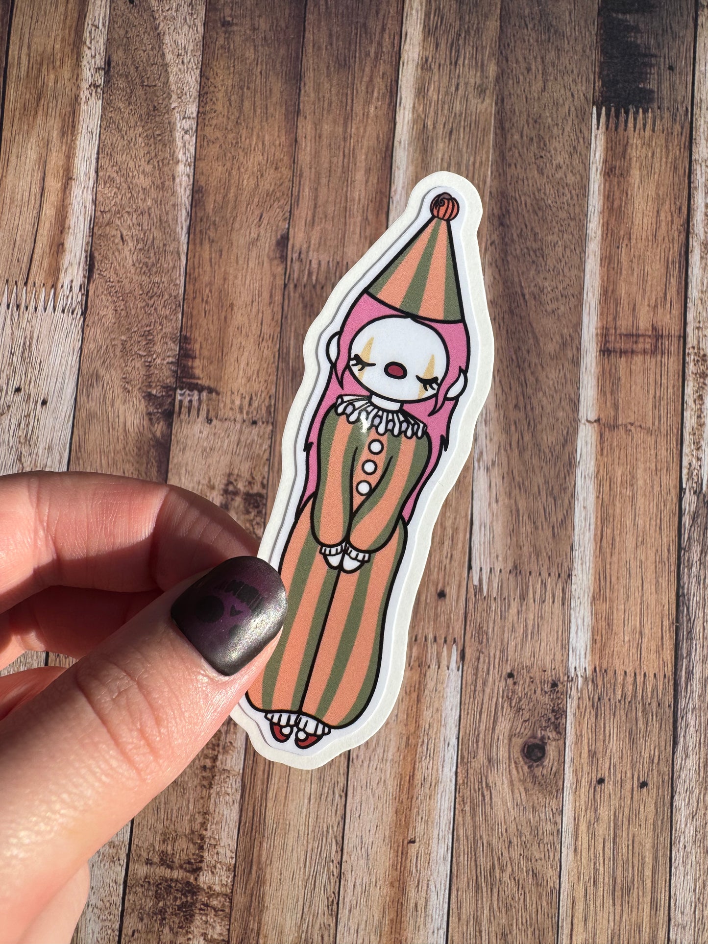 Clown Girl, Laminated Matt vinyl sticker
