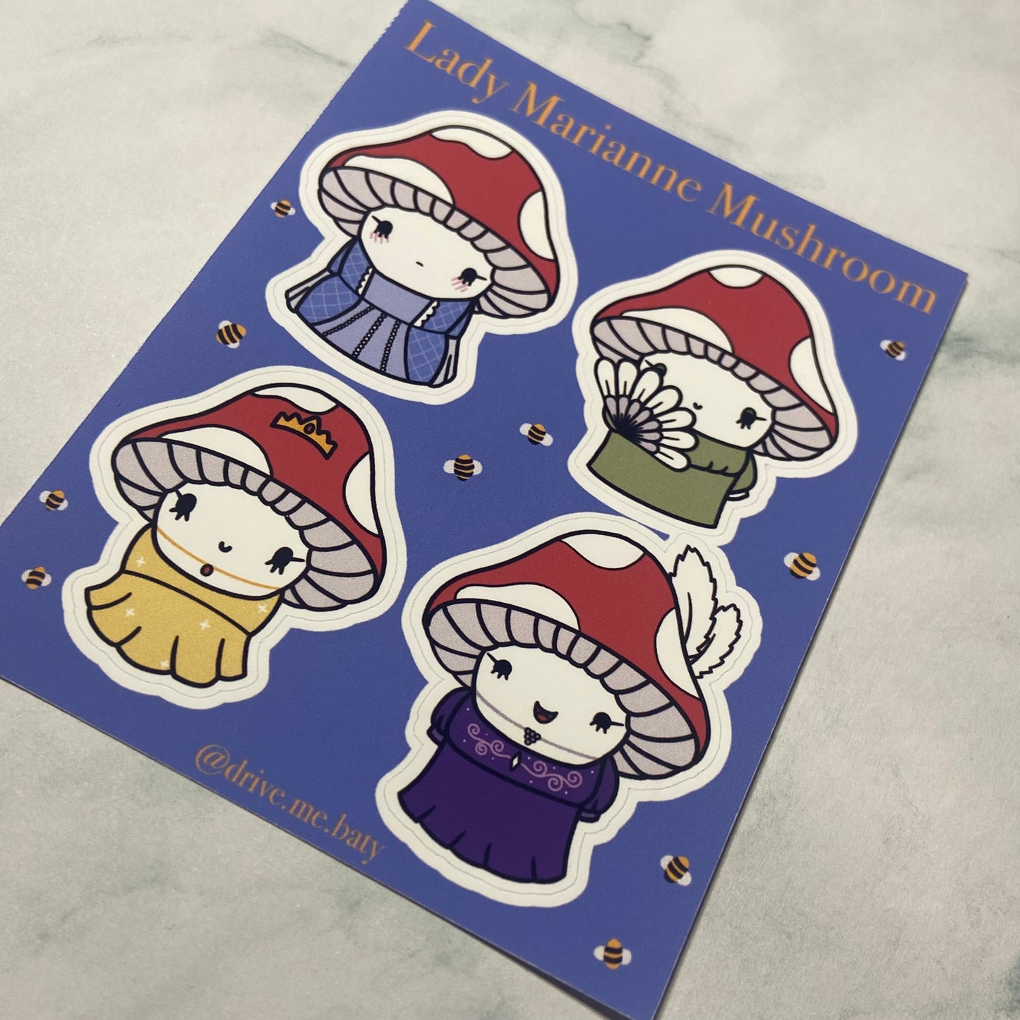 Lady Marianne Mushroom sticker sheet