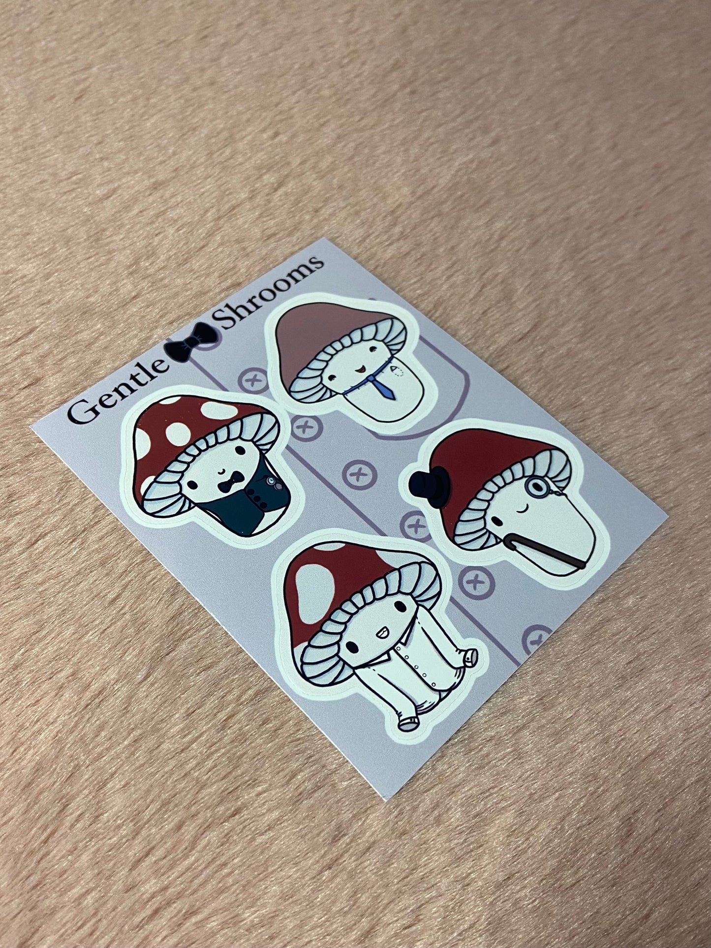 Gentle Shrooms matt vinyl sticker sheet