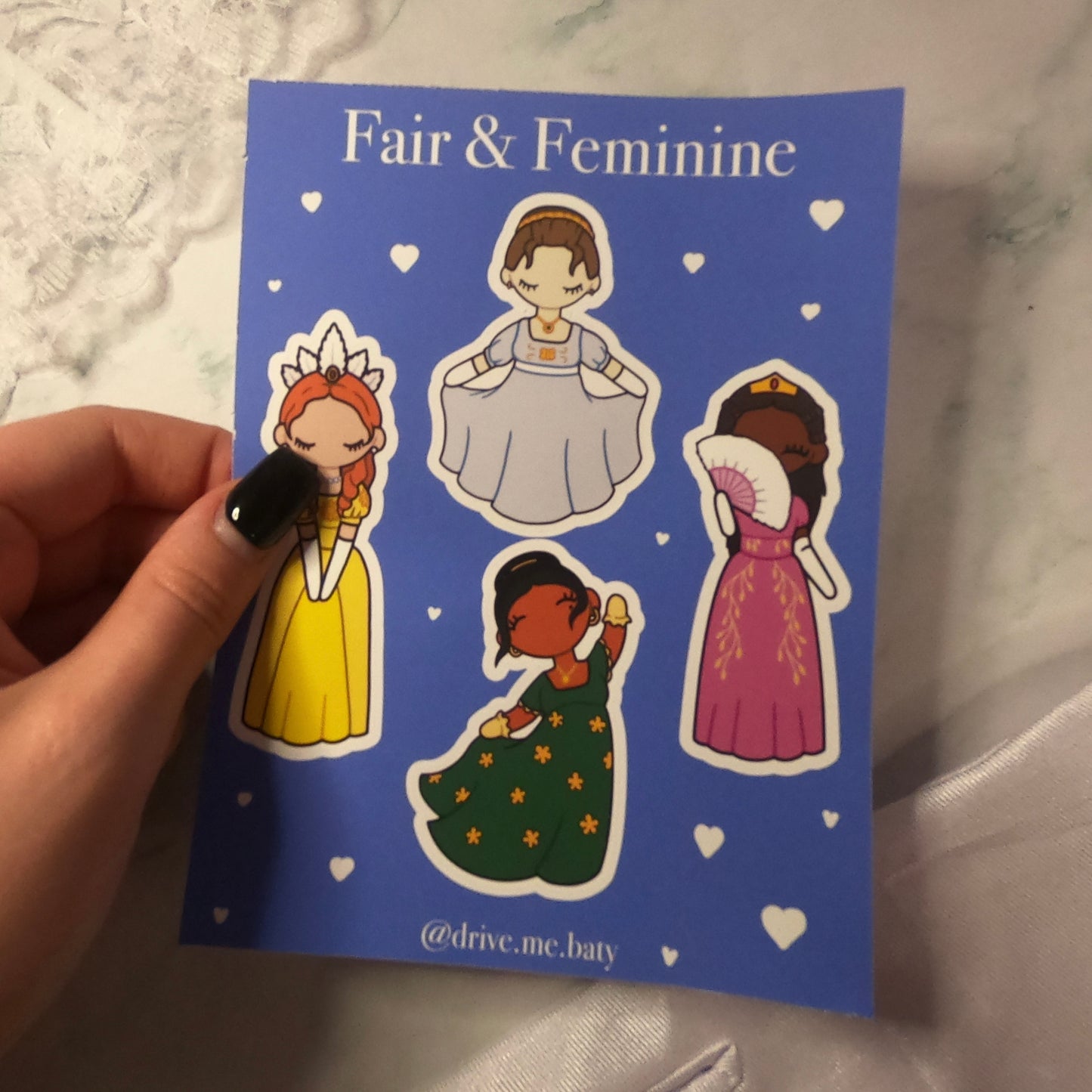 Fair & Feminine sticker sheet