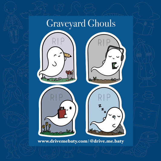 Gravestone Ghoul Matt Vinyl Small Sticker Sheet