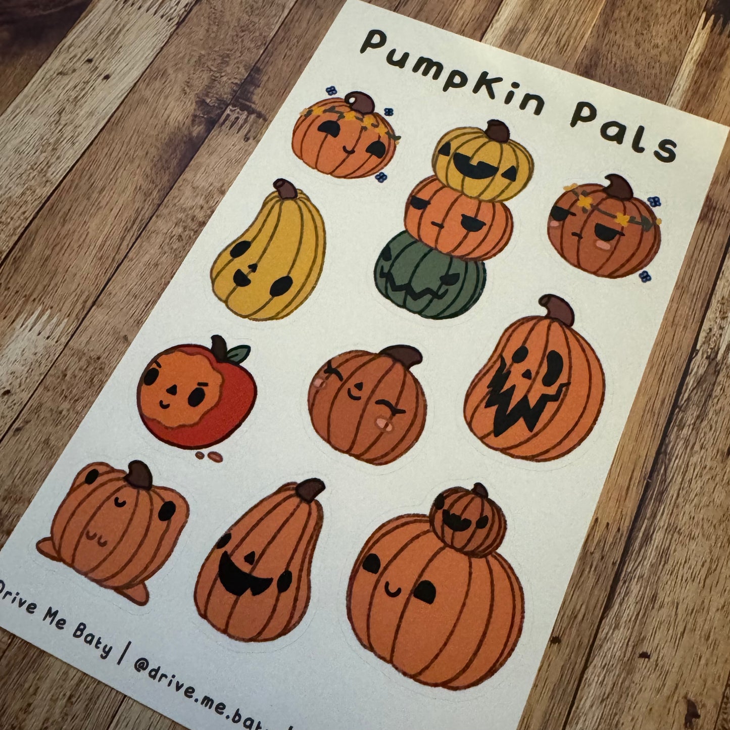 Pumpkin Pals large matt vinyl sticker sheet