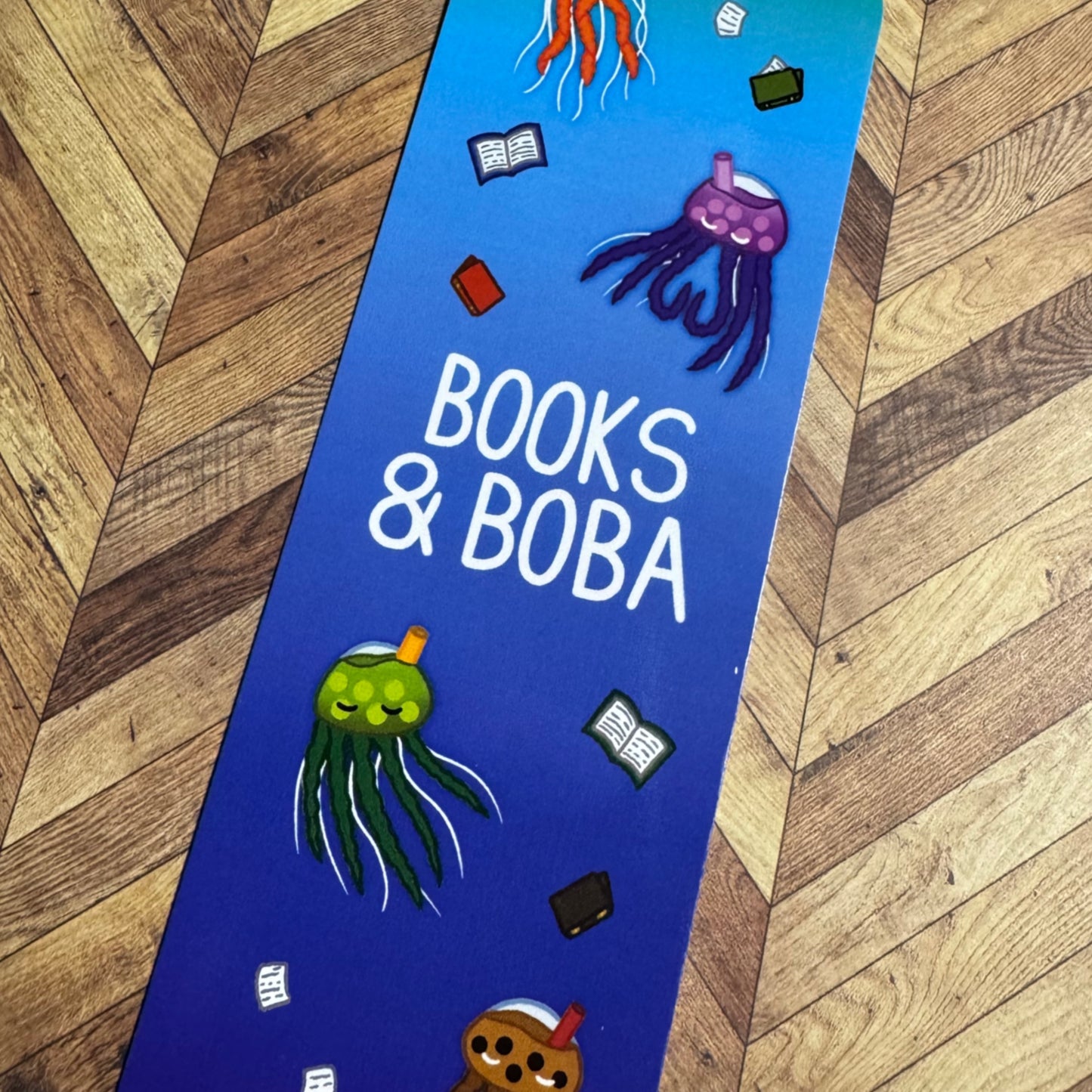 ‘Books & Boba’ Bubble Tea Jellyfish Bookmark