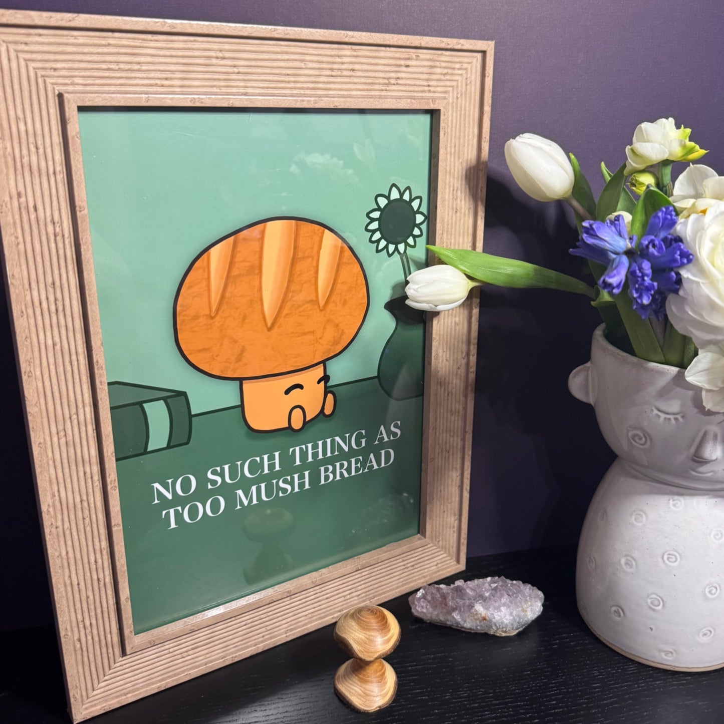 ‘No such thing as too MUSH bread’ Toadstool Mushroom A4 Art Print Poster