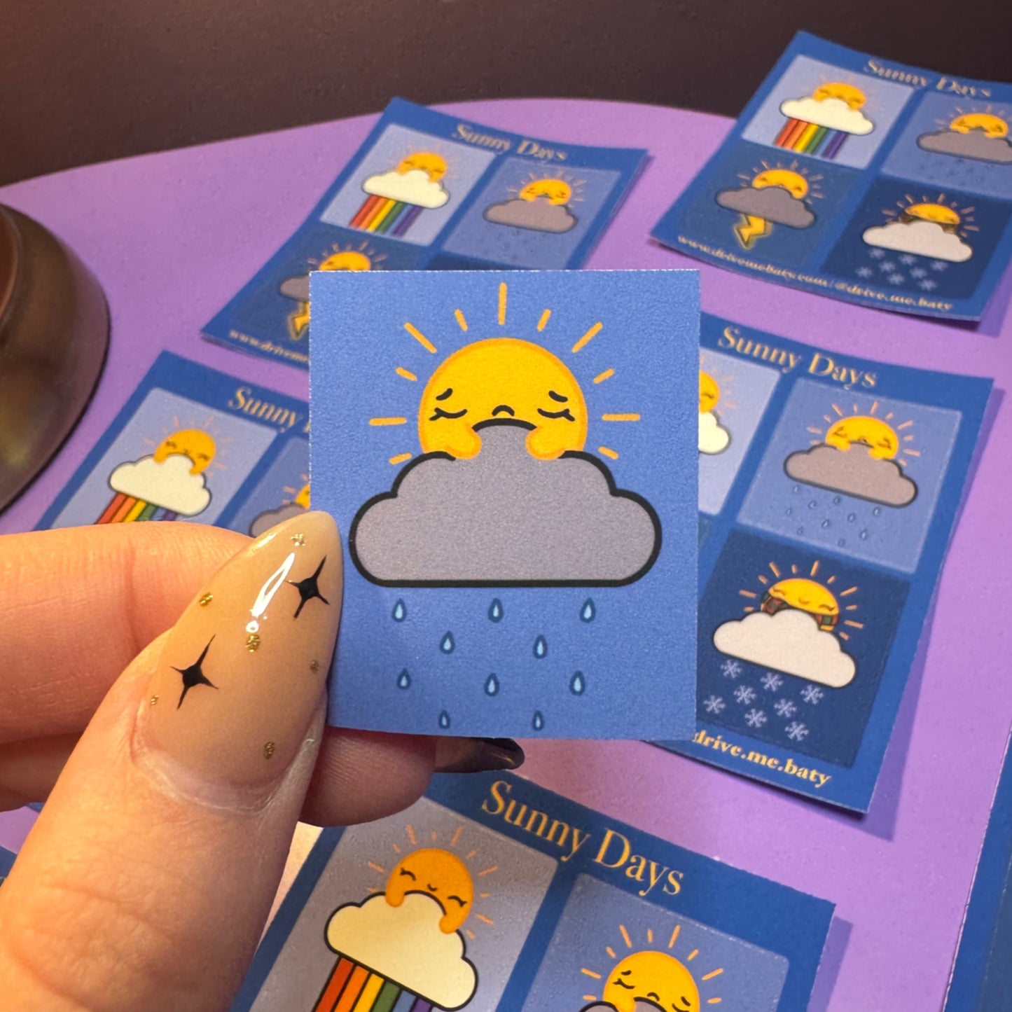 Sunny Days small matt vinyl sticker sheet