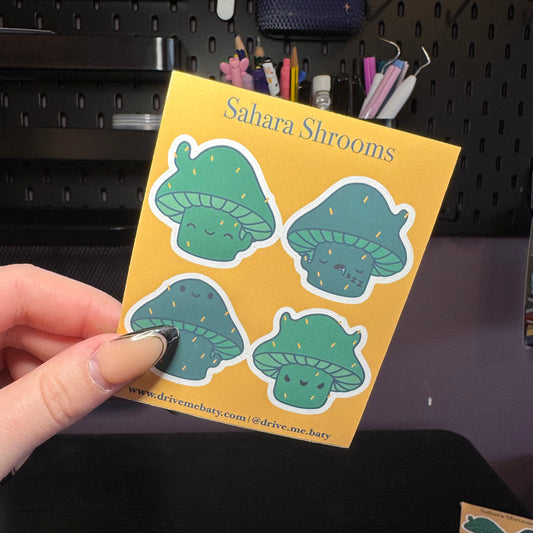 Sahara Shrooms small matt vinyl sticker sheet