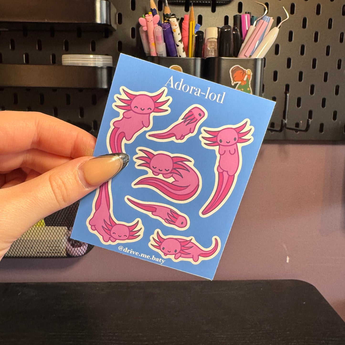 Adora-Lotl small matt vinyl sticker sheet