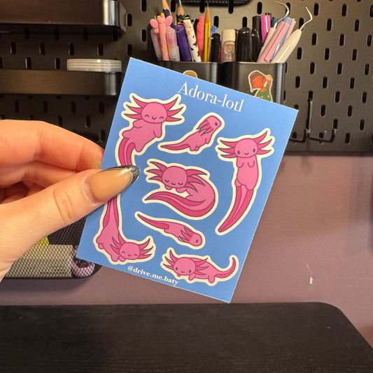 Adora-Lotl small matt vinyl sticker sheet