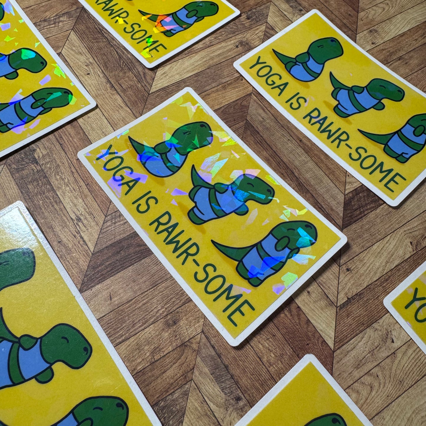 'Yoga is Awesome' Dinosaur Vinyl Sticker